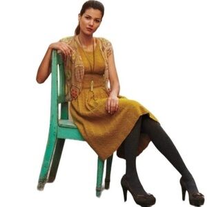 Yellow Sleeveless Knit Dress